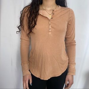 aerie half button up comfy long sleeve